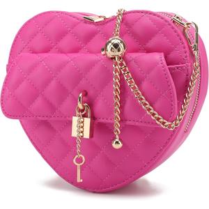 lola mae Heart Shape Crossbody Purse for Women  Cute Valentines Gift Handbag, Zip-Around Shoulder Bag for Teens (Hot Pink-770)