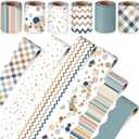Tenceur 98.5 ft Bulletin Board Borders Classroom Decoration 6 Rolls Boho Classic Classroom Borders Set Scalloped Bulletin Board Trim for Back to School Office Home Chalkboard Wall