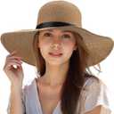 Tightly Woven to Ensure Durability Straw Hat Lightweight and Flexible; Beach Sun Hat (Beige), One Size