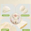Newborn Unisex Baby Clothes 0-3 Months,Long Sleeve Onesie Infant Coming Home Outfits Romper with Mittens & Hat (Beige)