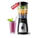 Mueller Smoothie Blender for Smoothies - Personal Blender for Shakes, Frozen Drinks, Baby Food & More, 15oz Travel Cup and Lid, Durable Stainless Steel Blades for Powerful Blending Performance, Black