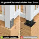 FMhotu 4"x 4" Post Base, 2Pcs Stainless Steel Adjustable Post Anchor Bracket (Internal 3.5 x 3.5), Adjustable Post Base for Pavilion Deck Porch Handrail Railing Support Decorative Anchor Plate