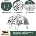 Steamer Basket for Cooking 304 Stainless Steel Entirely Thickened, Collapsible Steamer Insert for Pots, Fits Instant Pot/Skillets (5.5'' To 9.5'')