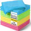 MIRACLEAN Microfiber Cleaning Cloth 12 Pack - 12 x 12 inches - Rags for Cleaning House Streak-Free Wipes for Screens, Dusting & Appliances - Premium Micro Fiber Cloth for Cleaning