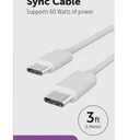 CellCandy USB-C/C Fast Charge & Sync Cable, Supports Power Delivery, 3 ft