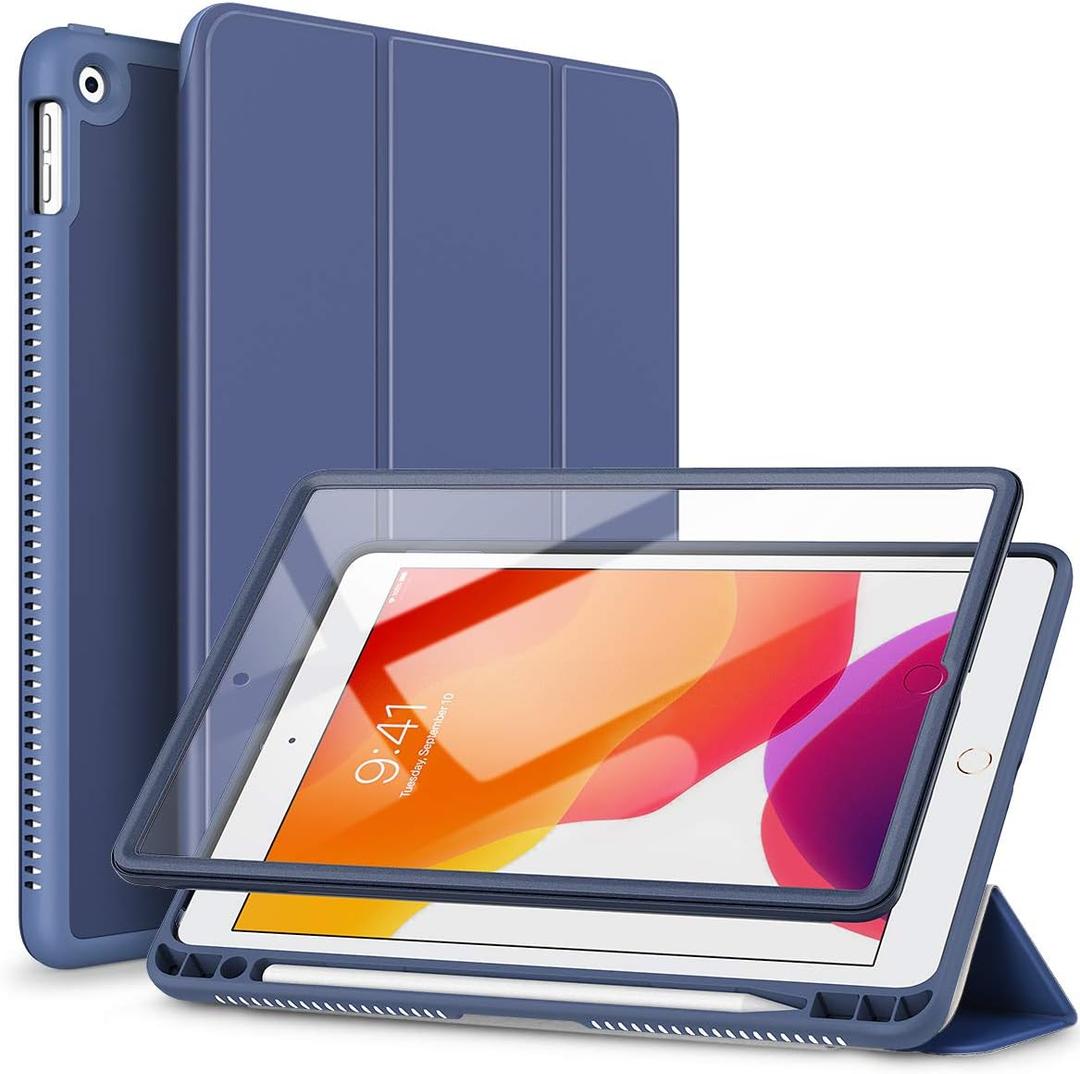 SURITCH Case for iPad 10.2 2021/2020/2019 (9th/8th/7th Generation), Shockproof Protective Smart Cover Case with Stand and Auto Sleep/Wake for iPad 10.2 Inch (Blue)