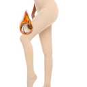 RISSCAN Fleece Lined Tights for Women Opaque Warm Control Top Pantyhose Thermal leggings Stirrup Footed Tights for Winter(220g Nude Thin Fleece Footed,XL)
