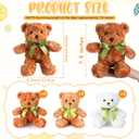 Hungdao 24 Pcs Bear Bulk Plush Stuffed Animals 10 Inch Cute Soft Stuffed Bear with Green Bow for Valentine's Day Wedding Baby Shower Birthday Party Gift Christmas(Dark Brown, Light Brown, White)