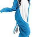 Spooktacular Creations Halloween Shark Costume, Adult Shark Costume, Jumpsuit Marine for Halloween Dress Up (X-Large, Light Blue)