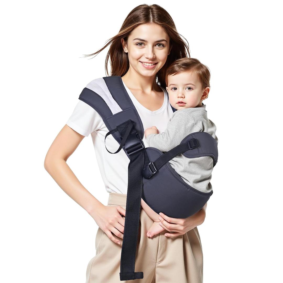 Toddler Carrier Sling for Newborn to Toddler, Ring Sling Baby Carrier 1555 lbs with Breathable & Anti-Slip Seat Cushion for Comfort, Lightweight Travel-Friendly (Dark Gray)