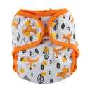 One Size Cloth Diaper Cover Snap with Double Gusset (White Fox)