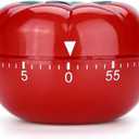 Tomato Shaped Mechanical 60 Minutes Countdown Timer Kitchen Cooking & Baking Helper Count Up Down Magnetic Timer Clock with Alarm Fast Setting(6.3x4.5cm)