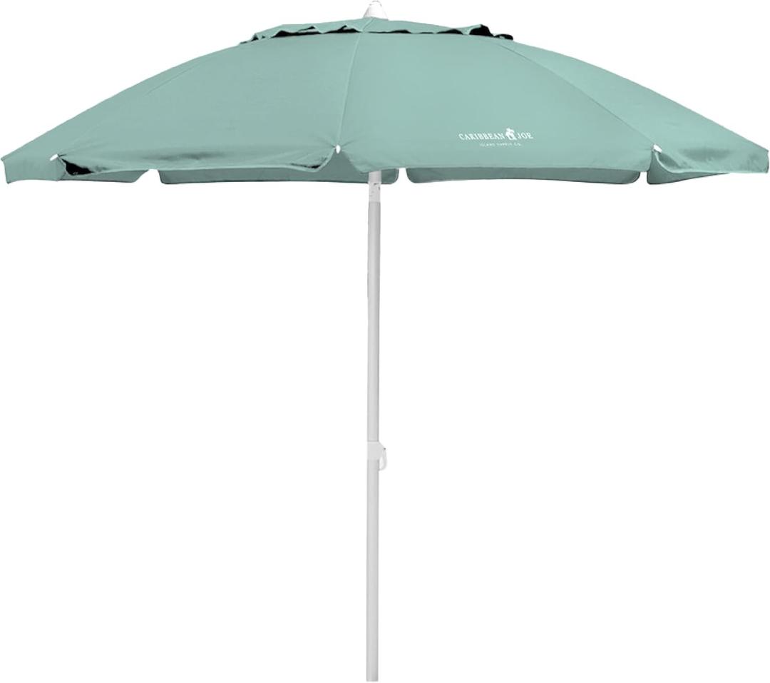7 FT Caribbean Joe Beach Umbrella, Portable and Adjustable Tilt Sun Umbrella with UV Protection, Vented Canopy, Sand Screw Anchor