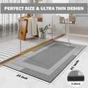 YDKGL Non Slip Long Bath Mat Bathroom Runner, Rubber Backing Ultra Thin Bathroom Rugs Fit Under Door Quick Dry Super Absorbent Washable Bath Rug Shower Mat for Bathtub Sink Floor, Grey 24"x48"