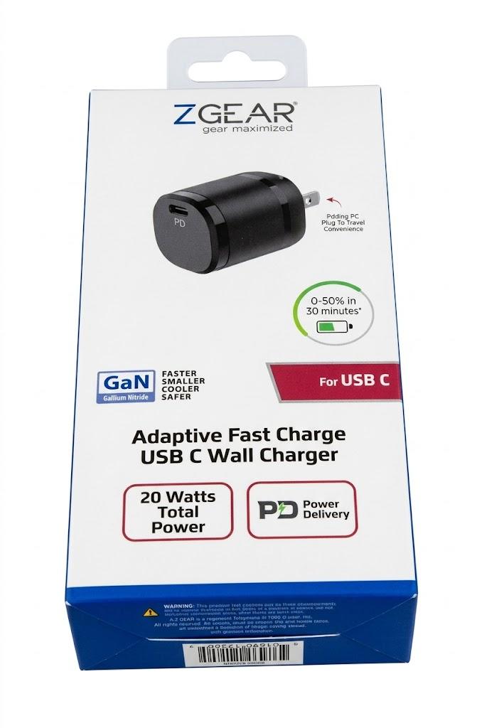 Z Gear USB-C Fast Wall Charger - 20 Watts