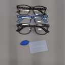 Gaoye Stylish Blue Light Glasses for Woman - Computer Glasses 99% Blue Light Blocking - Lightweight TR90 Frames - 3 pack (B6-matte Black+leopard+blue)