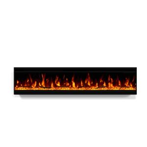 60 inch Electric Fireplace, 4.3" Ultra-Thin Electric Fireplace Inserts, Ultra-Narrow Frame, Wall Mounted and Recessed Fireplace, Log & Crystal, Touch Screen & Remote Control, 1500W