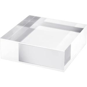 CiaoHER 2in Thickness Solid Acrylic Cube Display Block Clear Polished Pedestal Stand Riser Solid Base 2'' x 6" x 6", 1 Pack