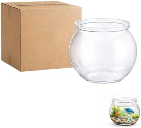 Mini Plastic Fish Bowl, Small Decorative Fish Bowl with Glass-Like Clarity, Unbreakable Acrylic Fish Bowl for Tabletop Decor, Parties, Events & Light Aquatic Use 5 pcs
