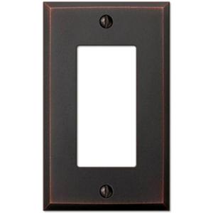 Amerelle Manhattan Single Rocker Cast Metal Wallplate in Aged Bronze