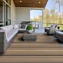GENIMO Outdoor Rug 8x10 ft Waterproof, Reversible Plastic Straw Patio Rug for RV Camping Mat, Deck, Backyard Balcony Mat - Lightweight & Easy to Clean, BlackBrown