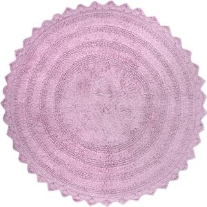 DII Crochet Collection Reversible Bath Mat, Round, 27.5" Diameter, Mauve