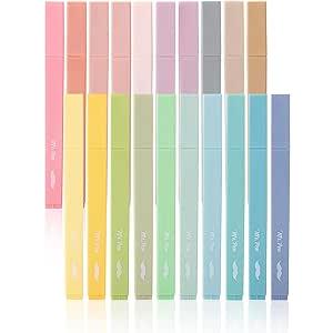 Mr. Pen Aesthetic Highlighters, 20 pcs, Chisel Tip, Pastel Colors, No Bleed Bible Highlighter Pastel, Assorted Colors