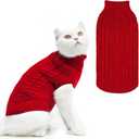 PUPTECK Winter Cat Sweater Coat - Soft Warm Cold Weather Clothes Knitwear for Kittens & Small Dogs Indoor Outdoor Wearing, Knitted Classic for Doggies Kitties Girls Boys, Small