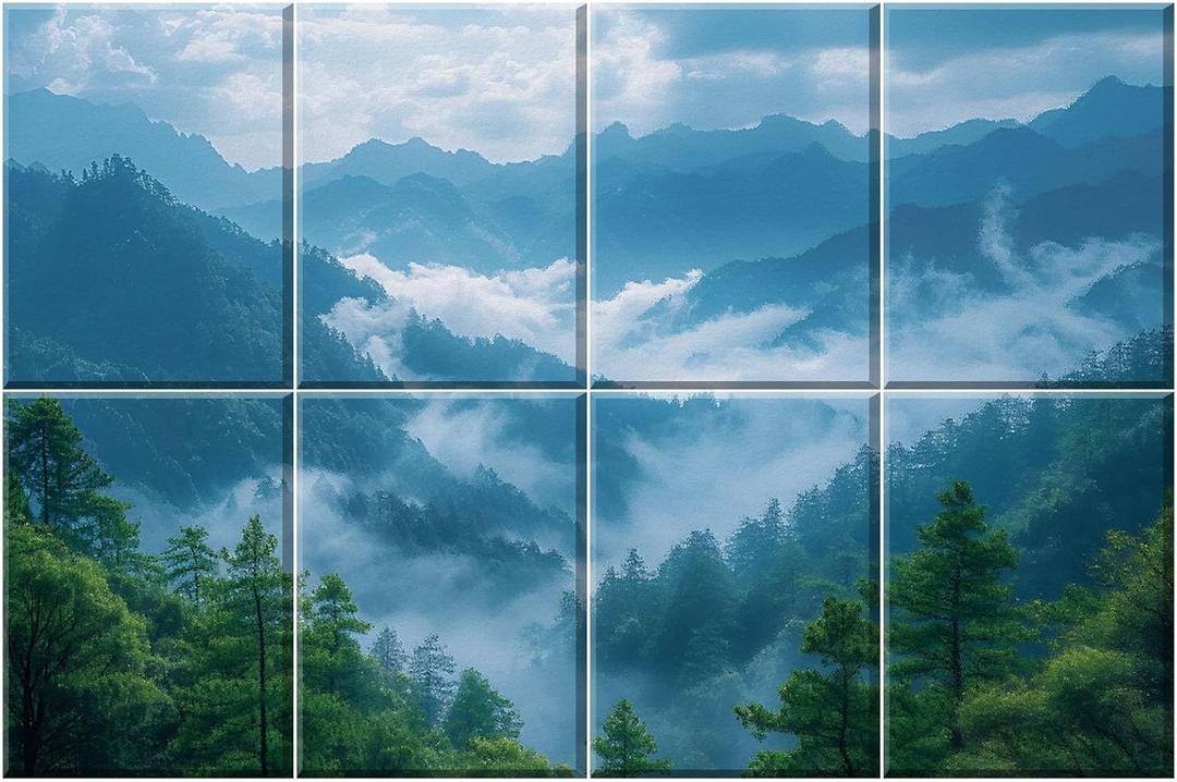 Art Acoustic Panels Soundproof Wall Panels, 48 X 32Inches Acoustic Panels Sound Absorbing, Decorative Acoustical Wall Panels, Sound Panels Noise Reducing for Home & Office(Mountain Ranges)