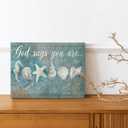 Tijuboni Seashell Decor Ocean Bathroom Wall Art Coastal Beach Nautical Pictures, Seashell Starfish Canvas Prints Paintings Framed Artwork for Bathroom Bedroom Living Room Home Ready to Hang 16"x24"