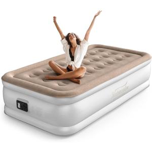 Twin Air Mattress with Built in Pump, Inflatable Mattress, Blow up Mattress Twin for Camping Guest and Home, Fast Inflation/Deflation, Airbed, colchon inflable