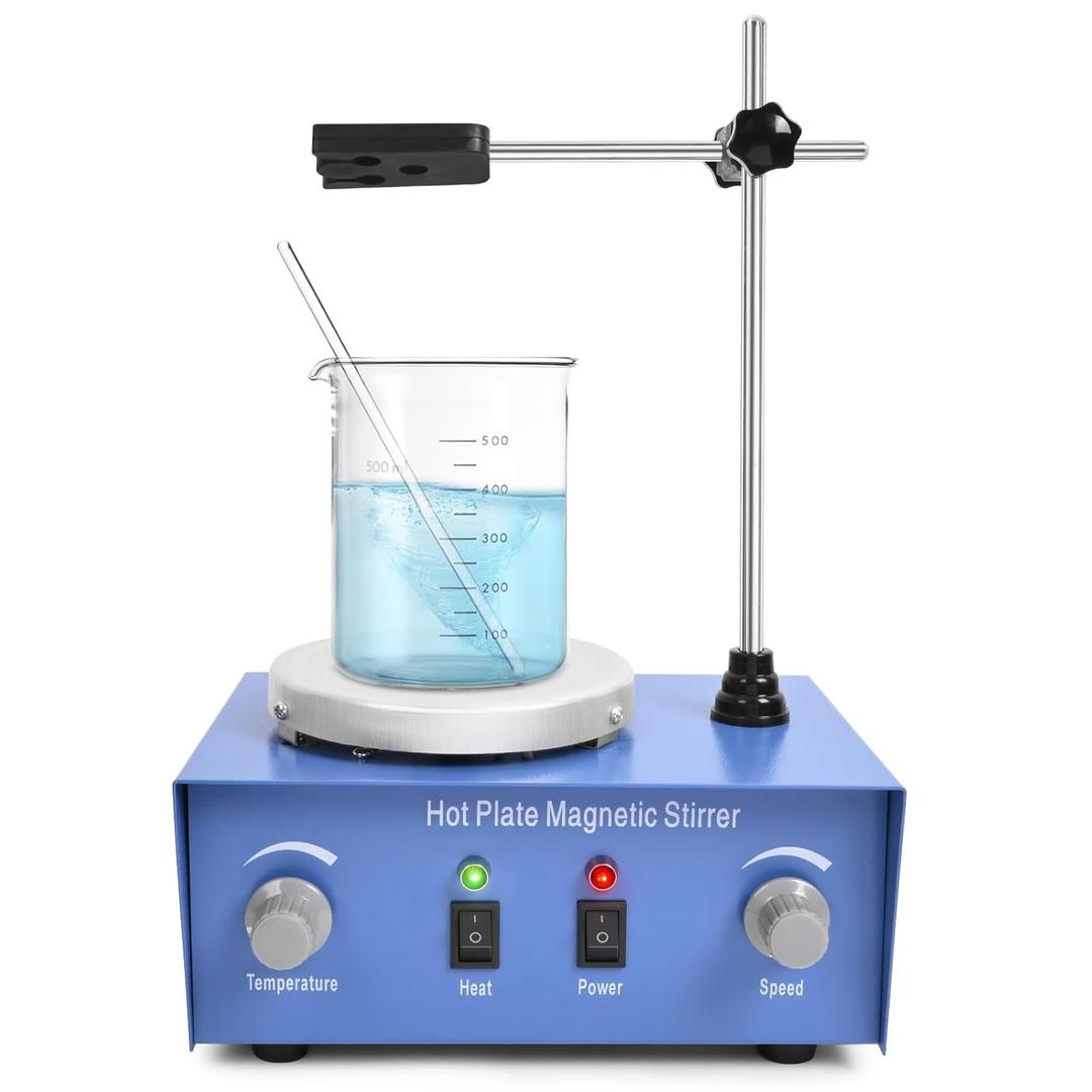 Vevitts 1000ml Magnetic Stirrer Hot Plate Magnetic Mixer Stir Plate Lab Stirrers 2400 RPM 100C Stirring Bar