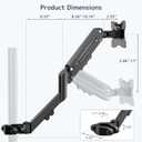 Height Adjustable Pole Mount Monitor Arm for 17"-32" Screens with Gas Spring, VESA 75x75 and 100x100 - Holds up to 19.8 lbs