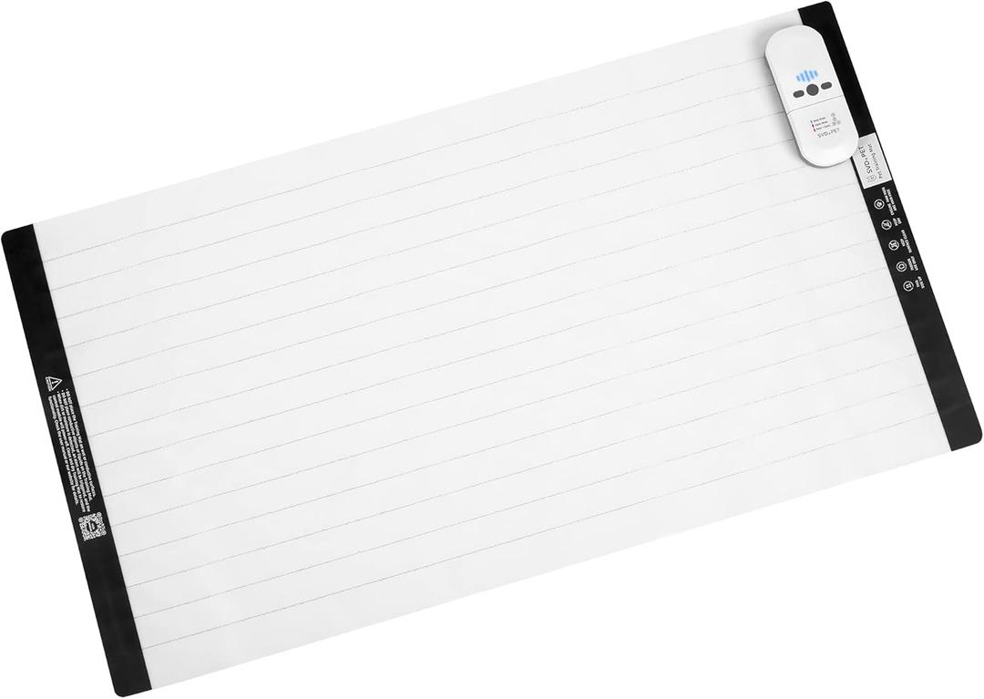 SVD.PET Pet Training Mat with Tester, 30" X 16", Shock Pad, Dogs & Cats Electronic Repellent Scat Mat for Indoor, 3 Training Modes, 5 Adjustable Levels, Auto Power Off (White Controller)