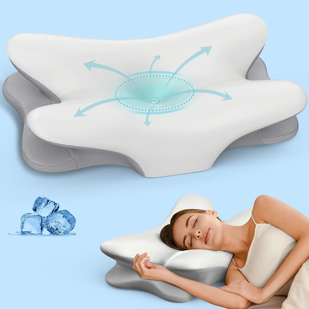 Cervical Pillow for Neck Pain Relief  Ergonomic Neck Pillow for Sleeping Contour Memory Foam Pillows for Neck Support, Orthopedic Bed Pillow for Side Back Stomach Sleepers