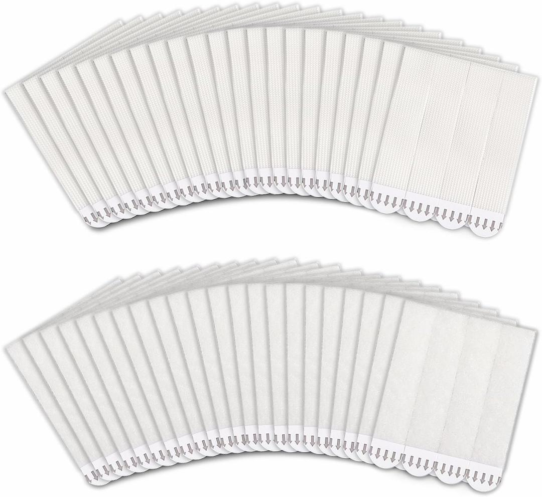 60-Pairs(120 Strips) Large Picture Hanging Strips Heavy Duty, Removable Hook and Loop Tape, Picture Hanger Damage Free, Waterproof Adhesive Strips for Frame Hanging