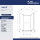 DreamLine Prism 34 1/8 in. x 72 in. Frameless Neo-Angle Pivot Shower Enclosure in Brushed Nickel, SHEN-2134340-04