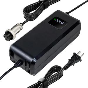 YZPOWER 52V Lithium Battery Charger 58.8V 4A Power Charger Adapter Smart Rapid Charger with Display for 14S 51.8V 52V Li-ion Battery Pack (4A(GX16-3))