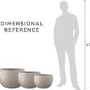 Kante 19.9",15.7",11.8" Dia Round Concrete Planter Set of 3, Outdoor/Indoor Large Bowl Plant Pots with Drainage Hole and Rubber Plug for Garden Patio Balcony Home, Weathered Concrete