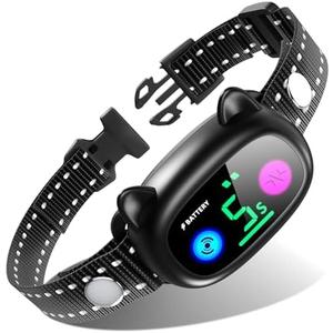 Bark Collar Rechargeable Smart Dog Barking Collar Anti Bark Training Collar with Adjustable Sensitivity Beep Vibration No Shock Bark Collar for Large Medium Small Dogs