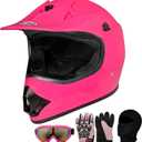 DELIGO Youth Dirt Bike Helmet Kid Motorcycle Helmet DOT-Certified Full Face Helmets for Motocross ATV Off-Road Street Bike with Goggles & Gloves&Mask S