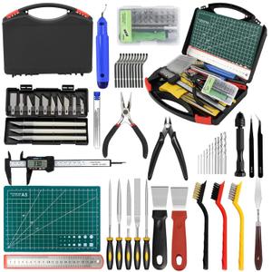 3D Printer Tool Kit, 105 Pcs 3D Printer Accessories Includes Deburring Tool, Removal Tools, Digital Caliper, Cutting Mat, Carrying Case, 3D Printing Tool Kit for Finishing, 3D Print Removing, Cleaning