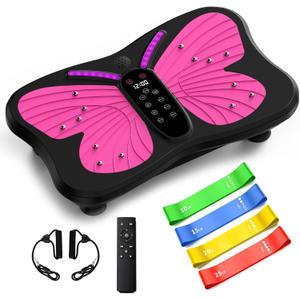 Vibration Plate Exercise Machine for Lymphatic Drainage, Vibration Machine for Full-Body Weight Loss Shaping, Vibrate Fitness Platform 400 Lbs & 200 Adjustable Speeds for Women Men Home