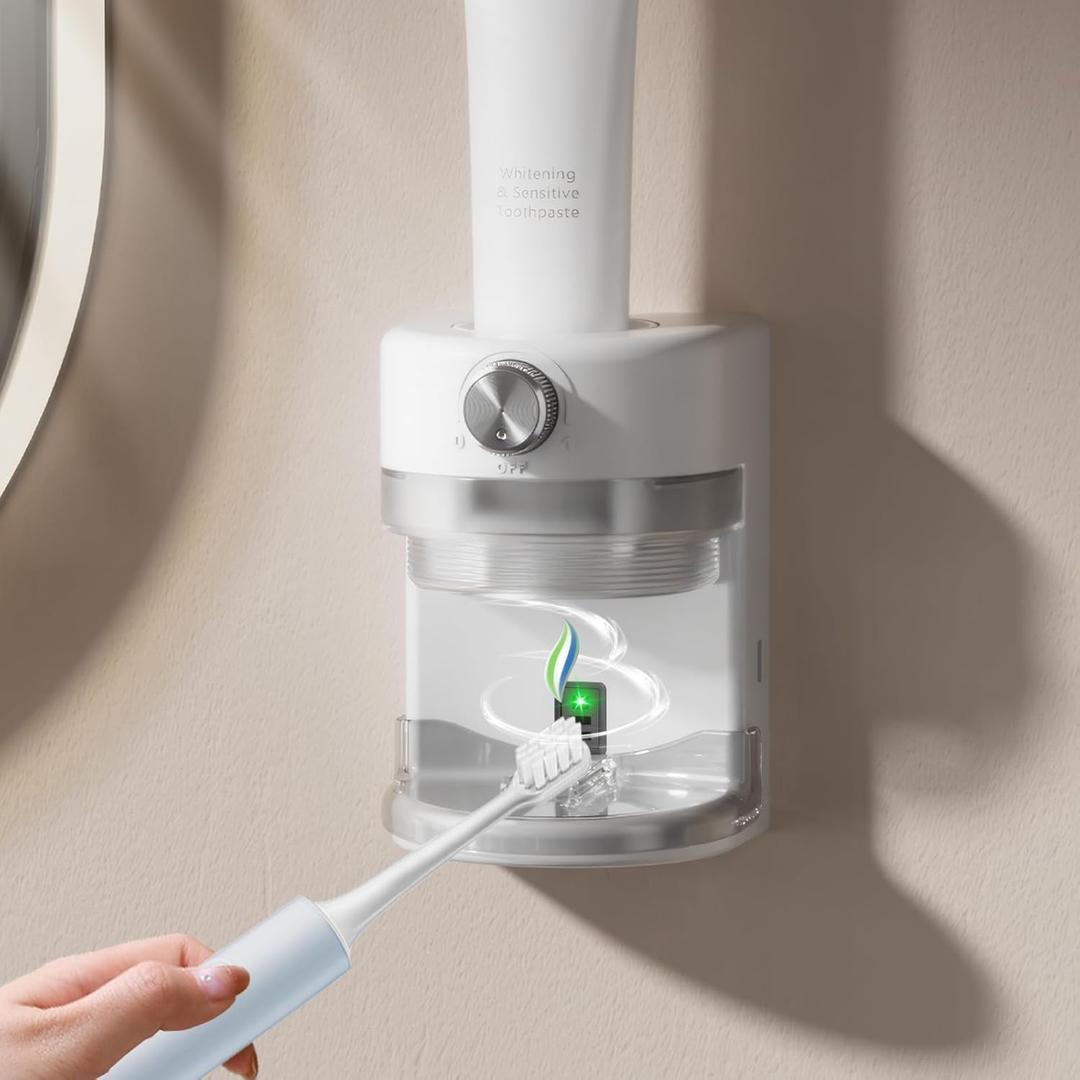 Automatic Toothpaste Dispenser, Electric Toothpaste Dispenser for Bathroom, Toothpaste Squeezer with Adjustable Toothpaste Dispensing Volume, Wall Mounted Toothpaste Dispenser for Kid & Adult (White) Automatic Toothpaste Dispenser, Electric Toothpaste Dispenser for Bathroom, Toothpaste Squeezer with Adjustable Toothpaste Dispensing Volume, Wall Mounted Toothpaste Dispenser for Kid & Adult (White)