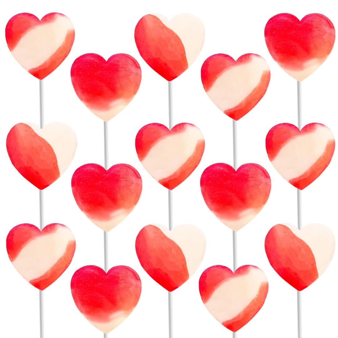 Fruidles Strawberry & Cream Lollipops Mini Heart Shaped Flavored Delicious Lollipop, Individually Wrapped, 5g Lollipop (1200 Lollipops) (EXP 04/21/27)