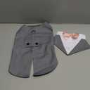 Dog Tuxedo Suit and Bandana Set,Small Medium Large Breeds Dog Wedding Attire Party,Gentle Pet Prince Costume with Detachable Bow Tie Collar,Cat Vest Shirt Dress-up Cosplay Apparel for Special Events (Grey, Medium)