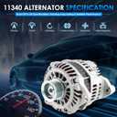 11340 Car Alternators Fit for Nissan 350Z 370Z, for Infiniti M35 Q50 Q70 3.5L 3.7L Automotive Replacement Alternator 400-48164, 23100-JK01A, 23100JK01A