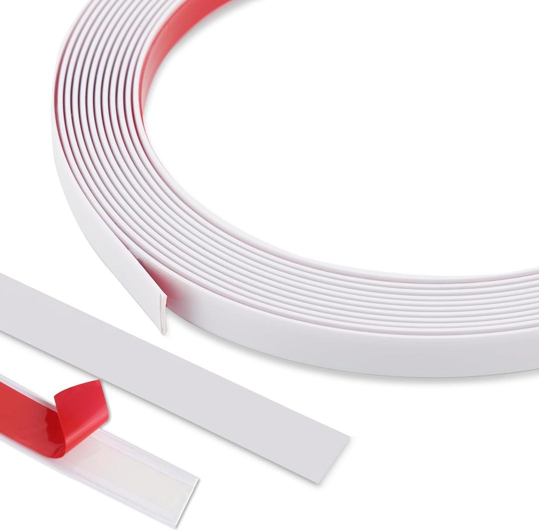 2 x Flexible Molding & Wall Trim | Peel and Stick Design | Ceiling, Floor, Mirror, Corner, Wardrobe, Cabinet and Auto Trim, 16.4 ft x 0.26 inch (Matte White)