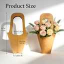 Flower Bags 50 Packs, Flower Bags for Bouquets, Kraft Paper Flower Gift Bags With Handle, Suitable for Flower Shops, Flower Bar, Weddings, Valentine's Day, Birthday Parties, Thanksgiving, Home Decoration (13.8 Inches)