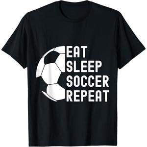 Eat Sleep Soccer Repeat Cool Soccer Player Gift T-shirt, M